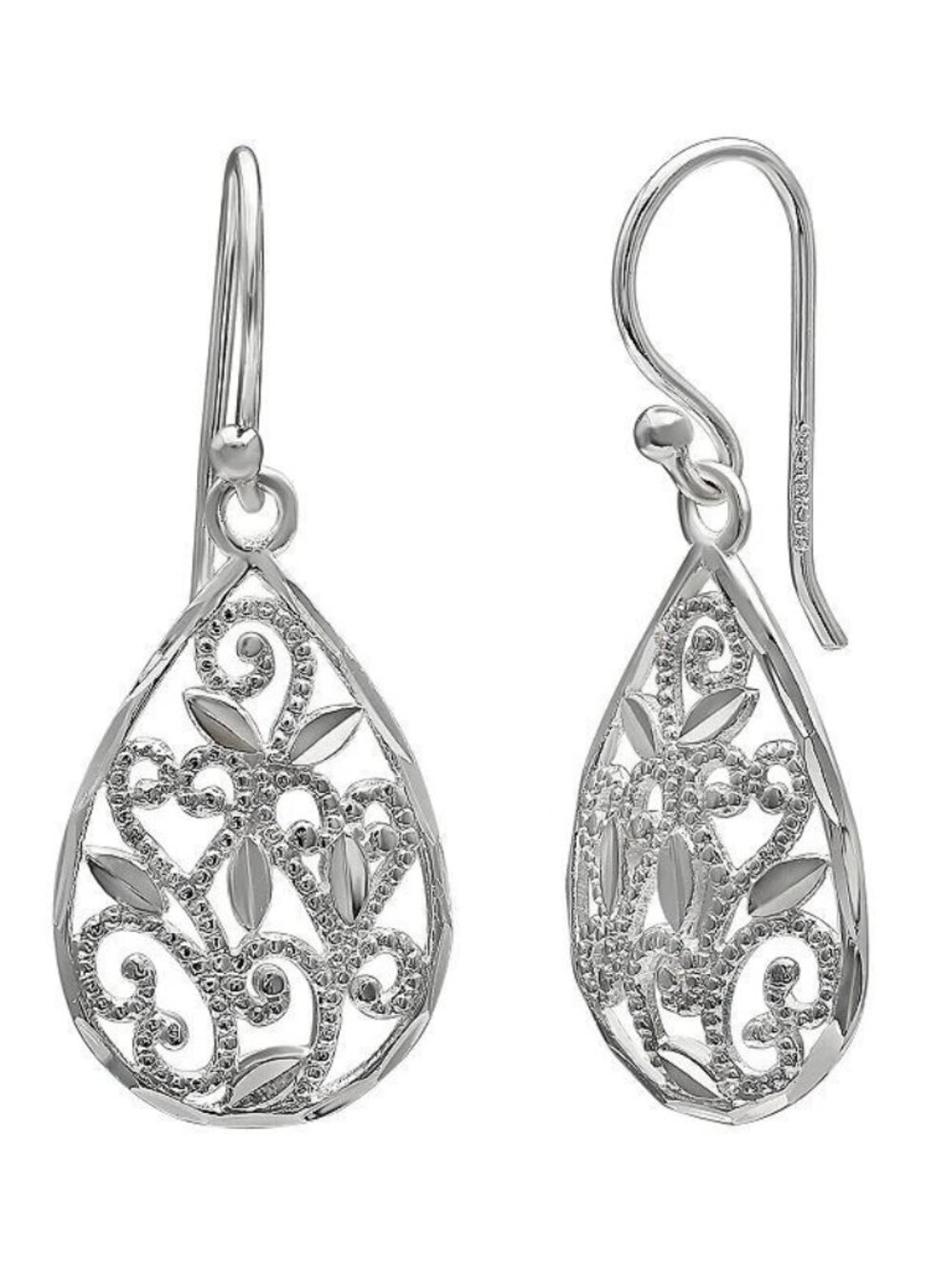 PRIMROSE 925 Sterling Silver Filigree Drop Earrings/NEW WITH TAGS